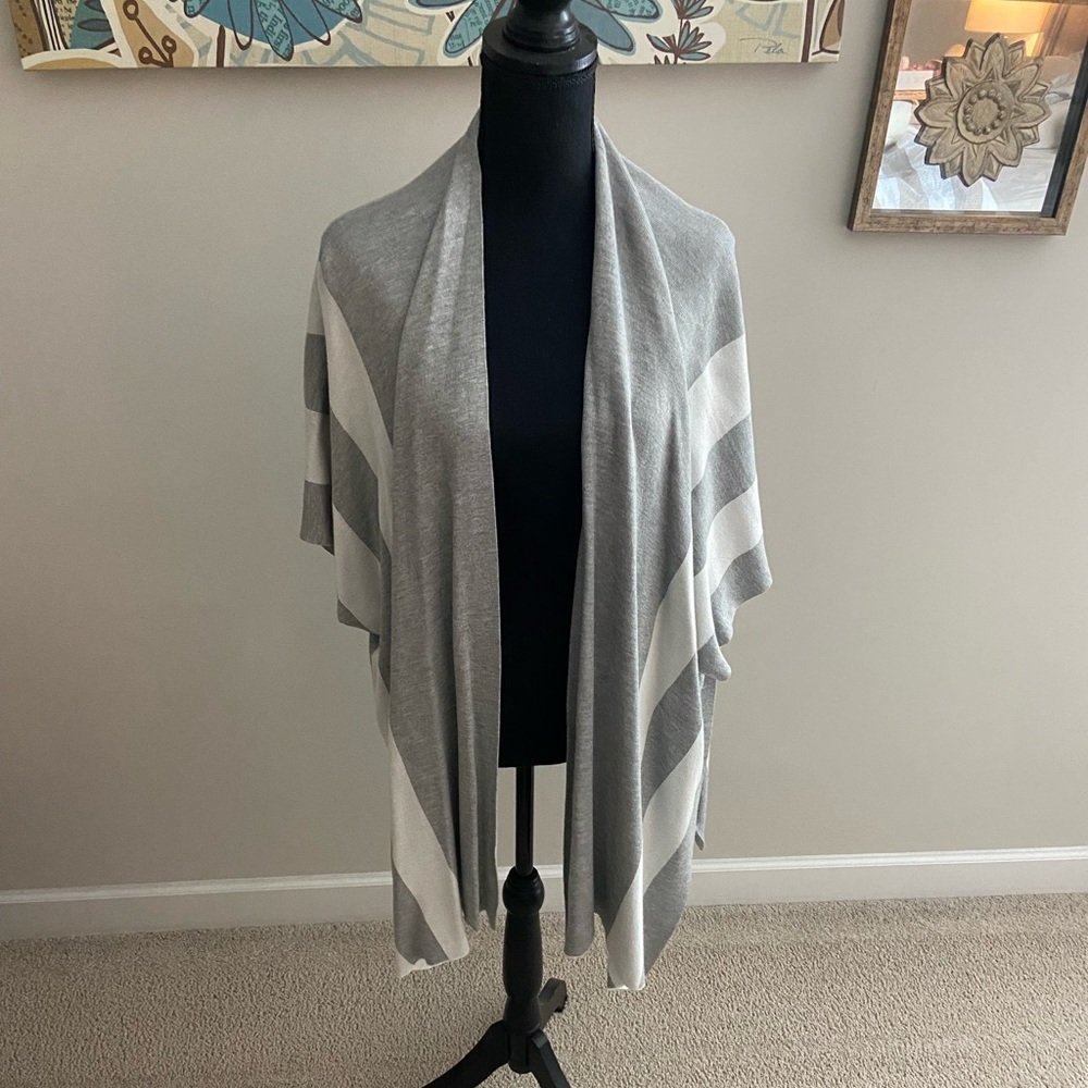 Gray and White Cardigan